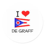 I Love De Graff Ohio Stickers