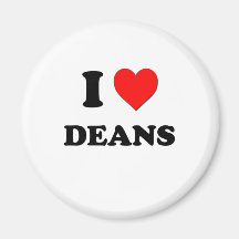 I Love Deans Refrigerator Magnet