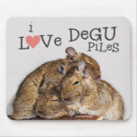 I Love Degu Piles Mousepad mousepads
