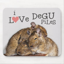 I Love Degu Piles Mousepad
