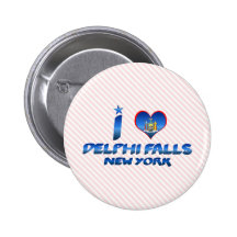 I love Delphi Falls, New York Pin