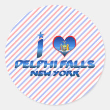 I love Delphi Falls, New York Round Stickers