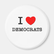 I Love Democrats Refrigerator Magnets