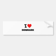 I Love Denmark Bumper Sticker