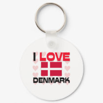 I Love Denmark keychains