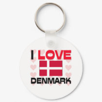 I Love Denmark keychains
