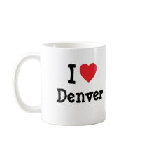 I love Denver heart custom personalized Coffee Mugs