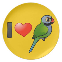 I Love Derbyan Parakeets Dinner Plates