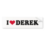 I LOVE DEREK BUMPER STICKER