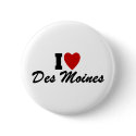 I Love Des Moines buttons by GeographyTees I Love Des Moines buttons