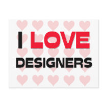 I LOVE DESIGNERS postcards