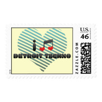I Love Detroit Techno Stamp