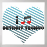 I Love Detroit Techno posters