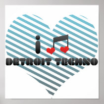 I Love Detroit Techno Poster