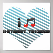 I Love Detroit Techno Poster