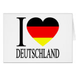 I Love Deutschland Germany German Flag Heart Greeting Cards