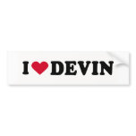 I LOVE DEVIN BUMPER STICKERS