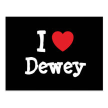I love Dewey heart custom personalized Post Card