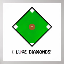 I Love Diamonds, Baseball Print
