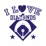 I Love Diamonds Baseball Tee Shirts