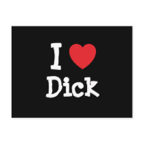 I love Dick heart custom personalized postcards