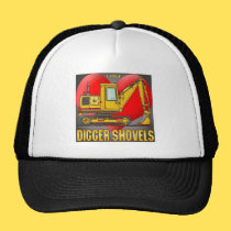 I Love Digger Shovels Hat hats