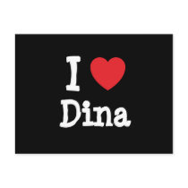 I love Dina heart T-Shirt postcards