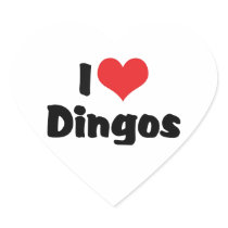 I Love Dingos Stickers