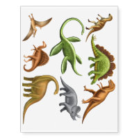 I Love Dinosaurs Paleontology Temporary Tattoos