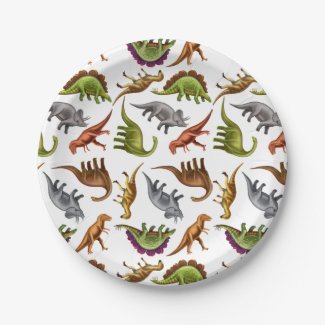 I Love Dinosaurs Prehistoric Paper Plates