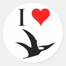 I Love Dinosaurs - Pterodactyl Stickers
