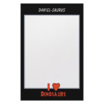 I Love Dinosaurs Red Black and White Custom Paper Custom Stationery