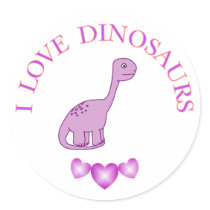 I Love Dinosaurs stickers