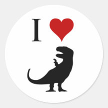 I Love Dinosaurs - T-Rex Round Sticker