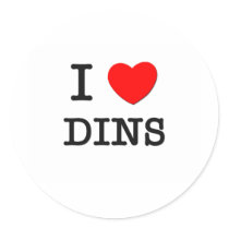 I Love Dins Stickers