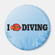 I Love Diving Refrigerator Magnets