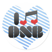 I Love DNB Round Sticker