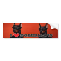 I Love Doberman Bumper Sticker