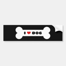 I Love Dog Bumper Sticker