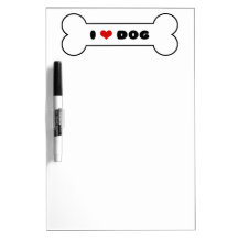 I Love Dog Dry Erase Board
