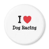 I love Dog Racing heart custom personalized magnets