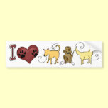I Love Dogs bumper stickers