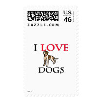 I Love Dogs postage