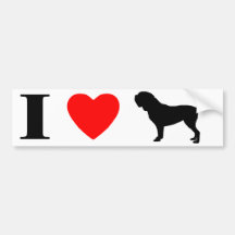 I Love Dogues de Bordeaux Bumper Stickers