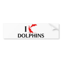 I Love Dolphins Bumper Stickers