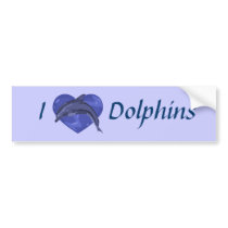 I Love Dolphins Bumper Sticker bumper stickers