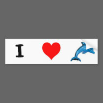 I Love Dolphins bumper stickers