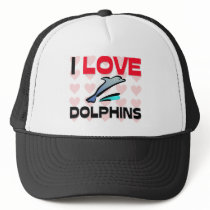 I Love Dolphins hats by AnimalShirts I Love Dolphins hats
