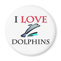 I Love Dolphins Refrigerator Magnet