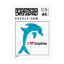 I Love Dolphins Postage Stamp